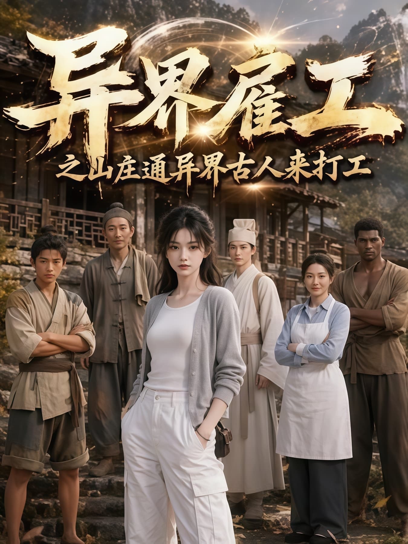 异界雇工之山庄通异界古人来打工海报
