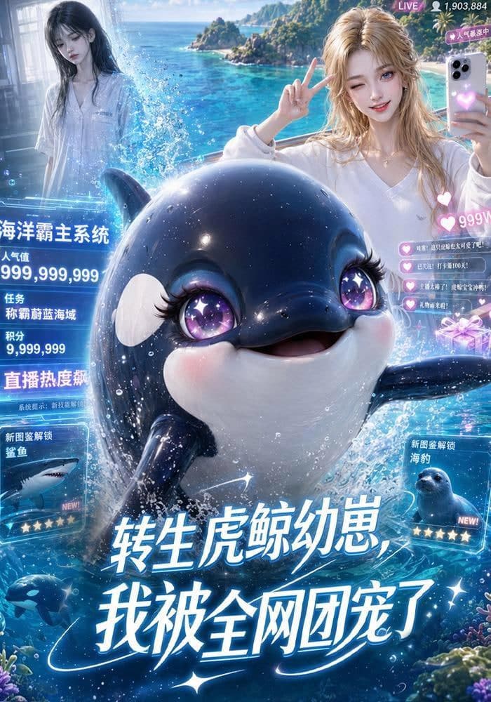 转生虎鲸幼崽，我被全网团宠海报